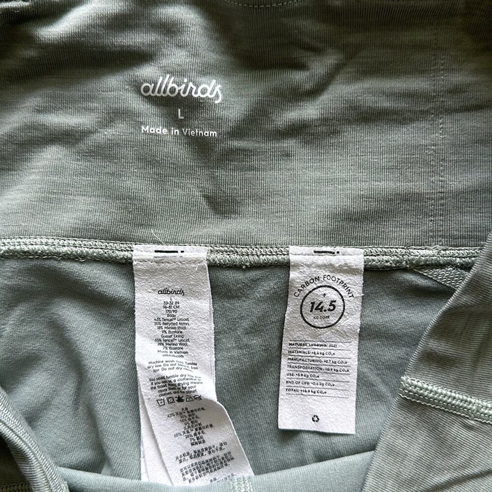 Allbirds Natural Leggings Light Sage Green Size‎ Large Athletic Workout Gym - Picture 4 of 7